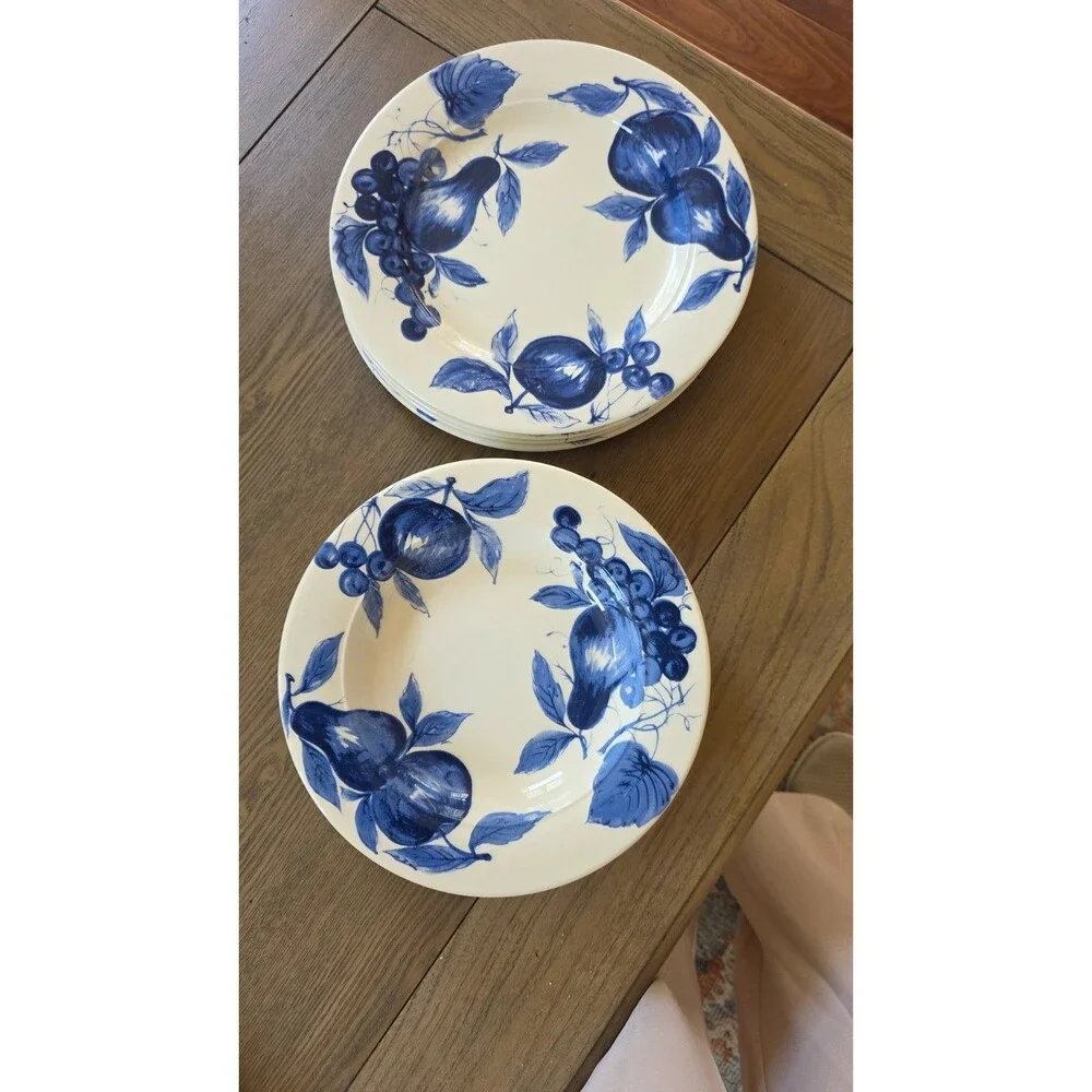 SET 5 Pier 1 Melinda Blue Fruit Large 10.5